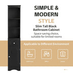 66  H Tall Bathroom Storage Cabinet with Drawer & Adjustable Shelves