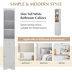66  H Tall Bathroom Storage Cabinet with Drawer & Adjustable Shelves