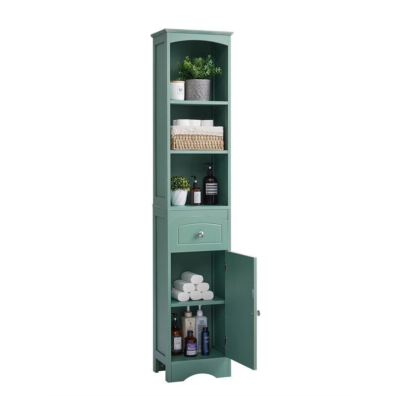 66  H Tall Bathroom Storage Cabinet with Drawer & Adjustable Shelves