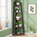 5 Tier Tall Corner Shelf, Bathroom Tower Shelves, 70 Inches Corner Bookshelf and Bookcase - N/A