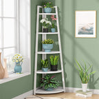 5 Tier Tall Corner Shelf, Bathroom Tower Shelves, 70 Inches Corner Bookshelf and Bookcase - N/A