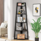 5 Tier Tall Corner Shelf, Bathroom Tower Shelves, 70 Inches Corner Bookshelf and Bookcase - N/A