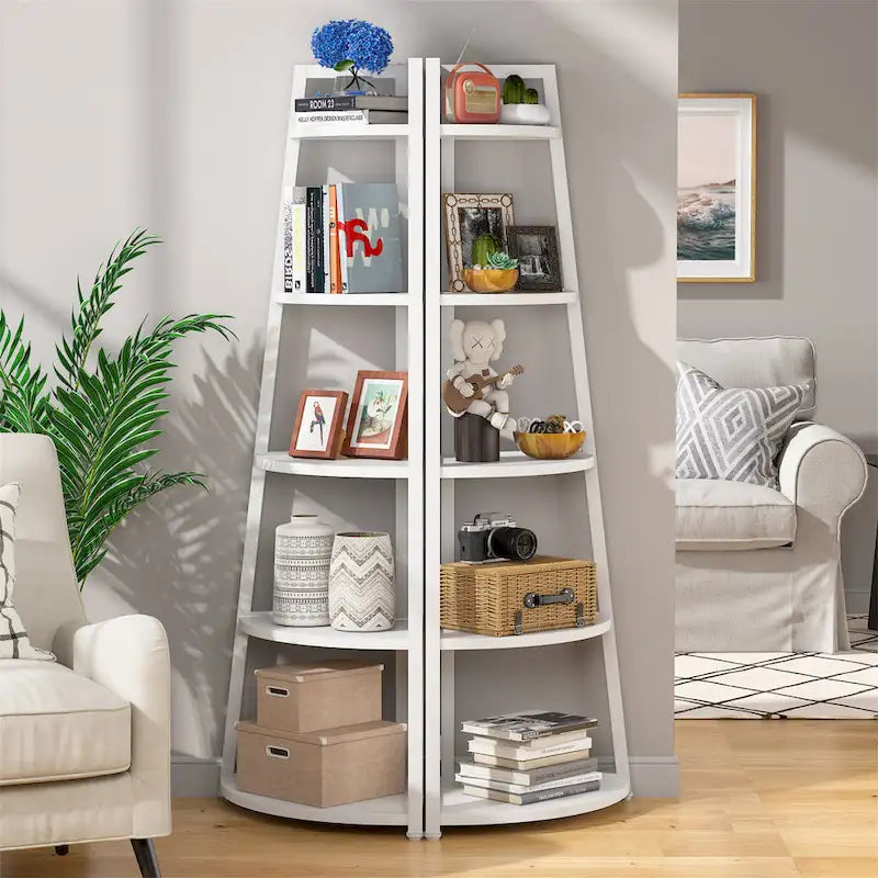 5 Tier Tall Corner Shelf, Bathroom Tower Shelves, 70 Inches Corner Bookshelf and Bookcase - N/A