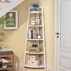 5 Tier Tall Corner Shelf, Bathroom Tower Shelves, 70 Inches Corner Bookshelf and Bookcase - N/A