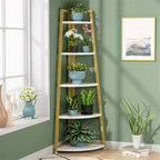 5 Tier Tall Corner Shelf, Bathroom Tower Shelves, 70 Inches Corner Bookshelf and Bookcase - N/A