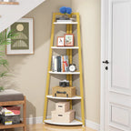 5 Tier Tall Corner Shelf, Bathroom Tower Shelves, 70 Inches Corner Bookshelf and Bookcase - N/A