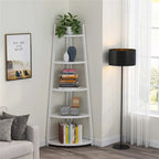 5 tier Bathroom Corner Shelf Storage Tower Cabinet Rustic Brown