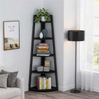 5 tier Bathroom Corner Shelf Storage Tower Cabinet Rustic Brown