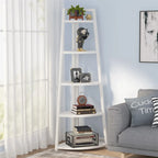 5 tier Bathroom Corner Shelf Storage Tower Cabinet Rustic Brown