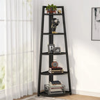 5 tier Bathroom Corner Shelf Storage Tower Cabinet Rustic Brown