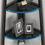 5 tier Bathroom Corner Shelf Storage Tower Cabinet Rustic Brown