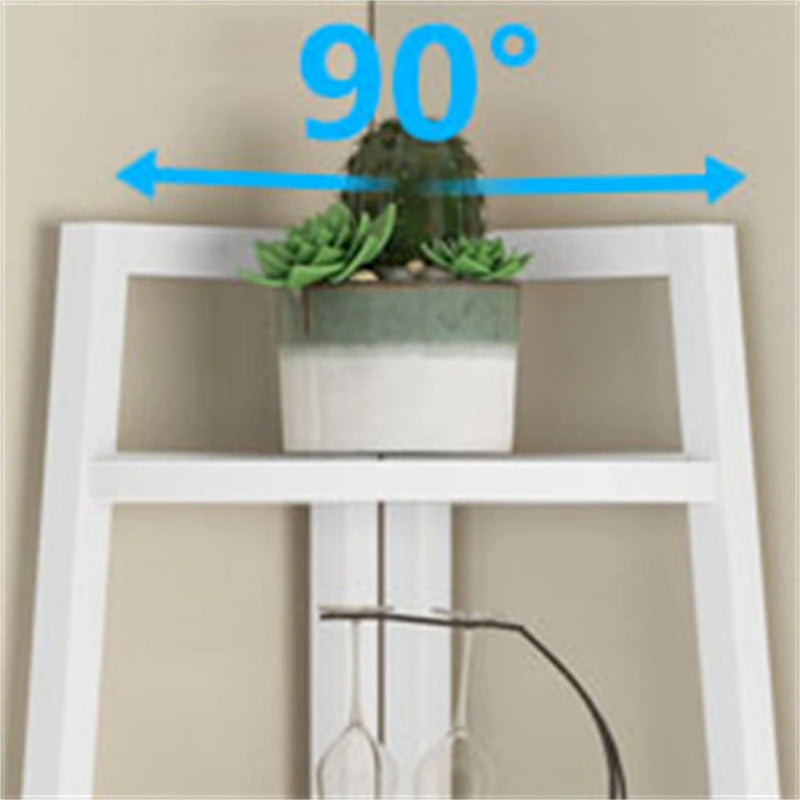 5 tier Bathroom Corner Shelf Storage Tower Cabinet Rustic Brown