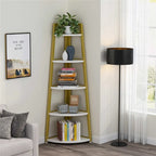 5 tier Bathroom Corner Shelf Storage Tower Cabinet Rustic Brown