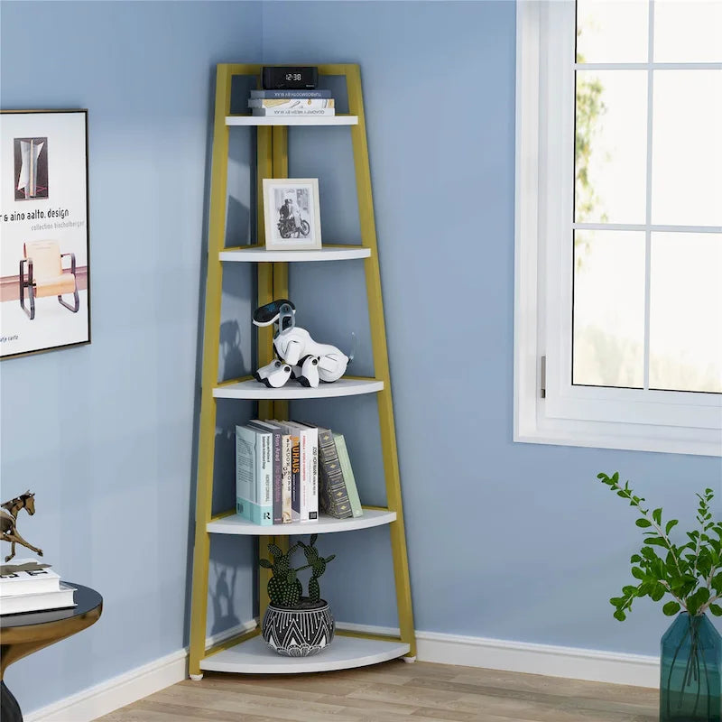 5 tier Bathroom Storage Shelf Tower Cabinet Corner Shelves