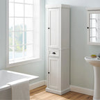 Crosley Seaside Tall Linen Cabinet Distressed White