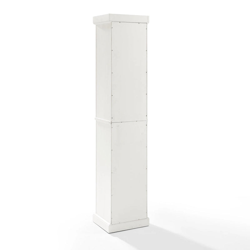 Crosley Seaside Tall Linen Cabinet Distressed White
