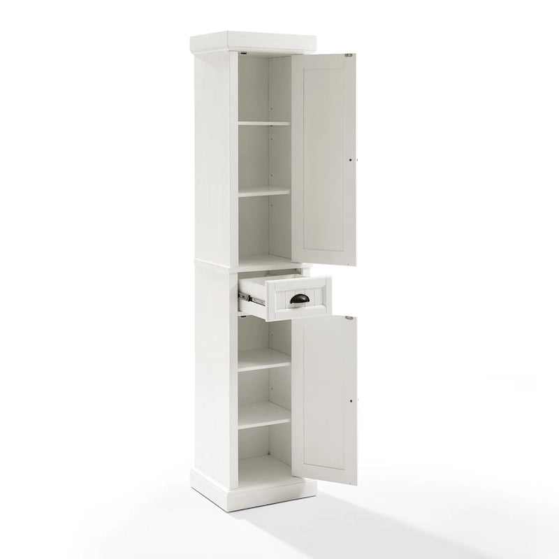 Crosley Seaside Tall Linen Cabinet Distressed White