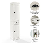 Crosley Seaside Tall Linen Cabinet Distressed White