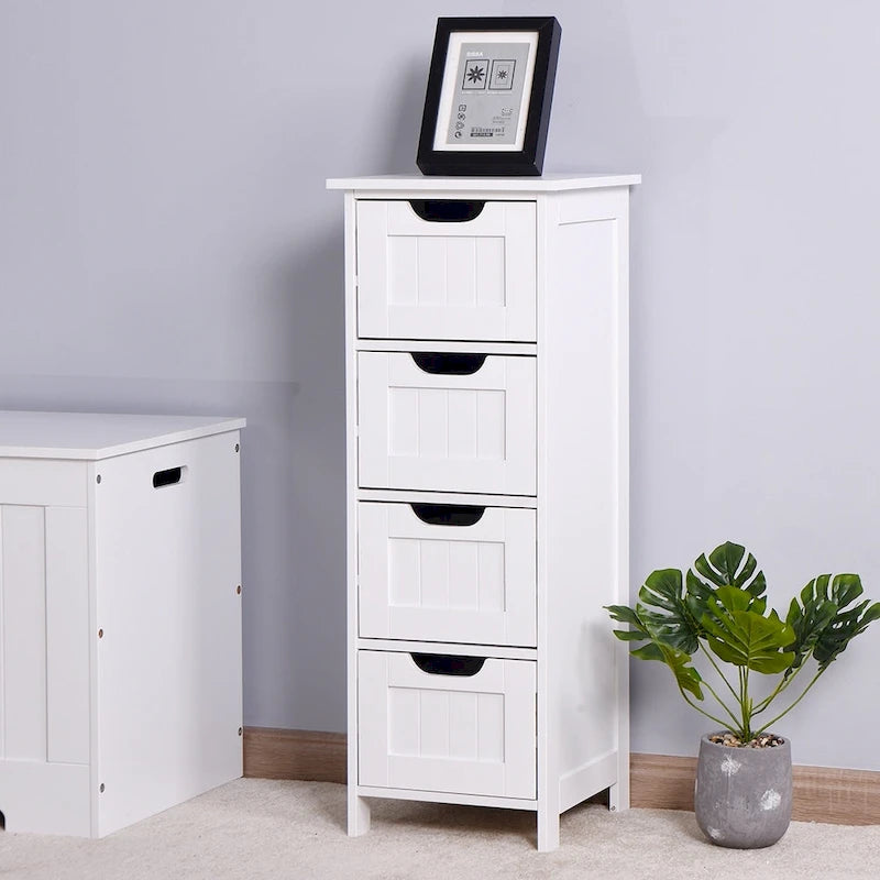 4-Drawer Slim Bathroom Storage Cabinet