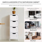 4-Drawer Slim Bathroom Storage Cabinet