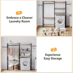 5-Tier Wood Over The Washer and Dryer Storage Shelf