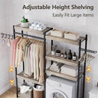 5-Tier Wood Over The Washer and Dryer Storage Shelf