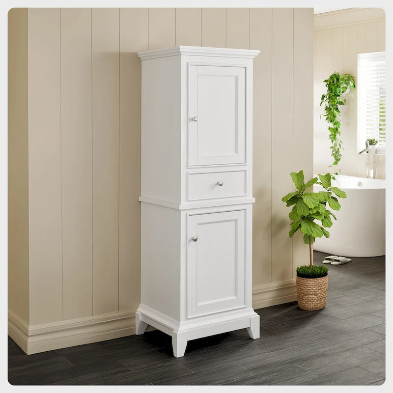Eviva Elite Stamford 24  White Freestanding Linen Cabinet
