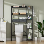 31  W Over the Toilet Storage Shelf with 2 Drawers and 4 Hooks for Restroom and Laundry