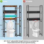 31  W Over the Toilet Storage Shelf with 2 Drawers and 4 Hooks for Restroom and Laundry