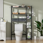 31  W Over the Toilet Storage Shelf with 2 Drawers and 4 Hooks for Restroom and Laundry
