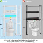 31  W Over the Toilet Storage Shelf with 2 Drawers and 4 Hooks for Restroom and Laundry