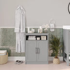 Floor Cabinet Storage Organizer with Magnetic Closure Doors and Shelves