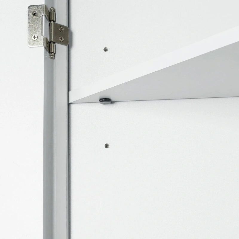 32  Wood 2-door Bathroom Corner Cabinet with Adjustable Shelves