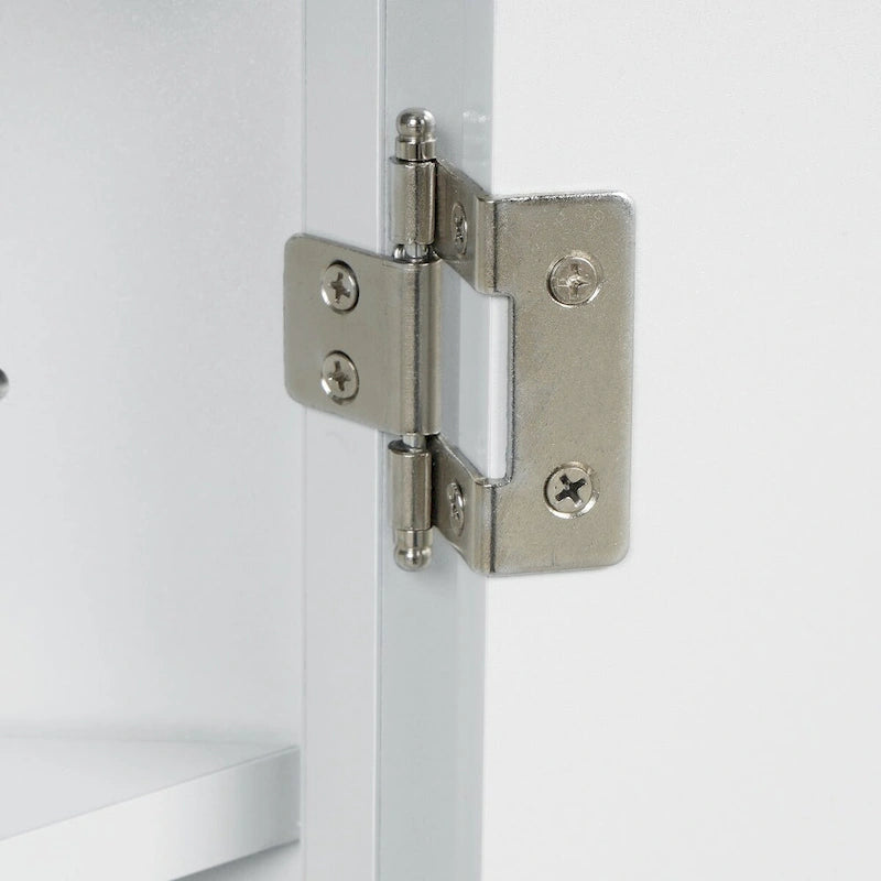 32  Wood 2-door Bathroom Corner Cabinet with Adjustable Shelves