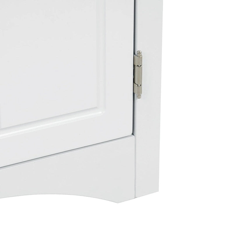 32  Wood 2-door Bathroom Corner Cabinet with Adjustable Shelves