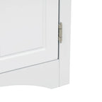 32  Wood 2-door Bathroom Corner Cabinet with Adjustable Shelves