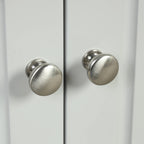 32  Wood 2-door Bathroom Corner Cabinet with Adjustable Shelves