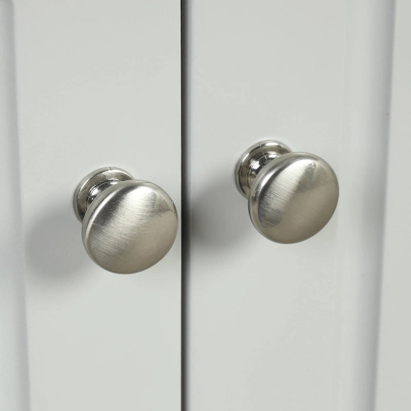 32  Wood 2-door Bathroom Corner Cabinet with Adjustable Shelves