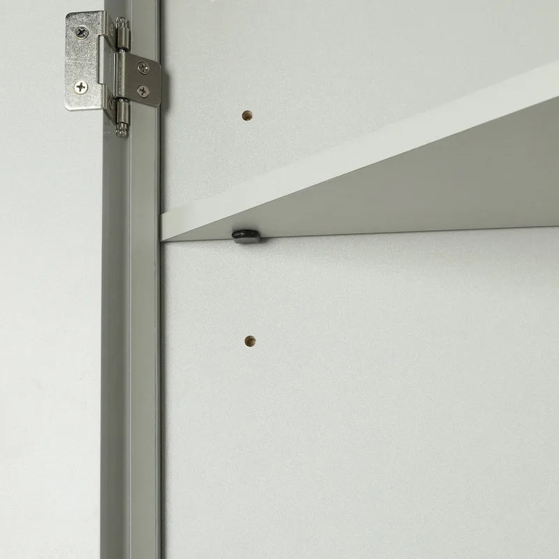 32  Wood 2-door Bathroom Corner Cabinet with Adjustable Shelves