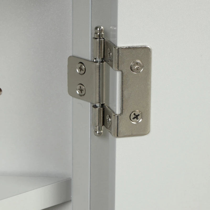 32  Wood 2-door Bathroom Corner Cabinet with Adjustable Shelves