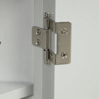 32  Wood 2-door Bathroom Corner Cabinet with Adjustable Shelves