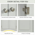 32  Wood 2-door Bathroom Corner Cabinet with Adjustable Shelves