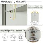 32  Wood 2-door Bathroom Corner Cabinet with Adjustable Shelves