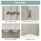 32  Wood 2-door Bathroom Corner Cabinet with Adjustable Shelves