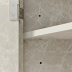 32  Wood 2-door Bathroom Corner Cabinet with Adjustable Shelves