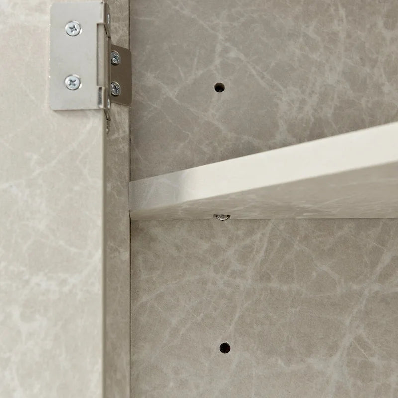 32  Wood 2-door Bathroom Corner Cabinet with Adjustable Shelves