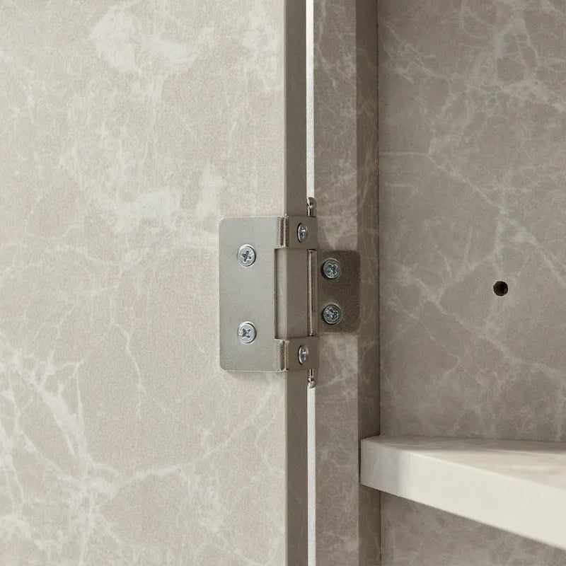 32  Wood 2-door Bathroom Corner Cabinet with Adjustable Shelves