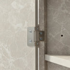 32  Wood 2-door Bathroom Corner Cabinet with Adjustable Shelves