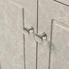 32  Wood 2-door Bathroom Corner Cabinet with Adjustable Shelves