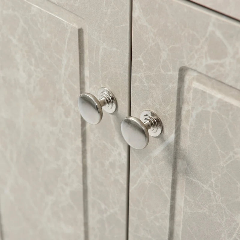 32  Wood 2-door Bathroom Corner Cabinet with Adjustable Shelves